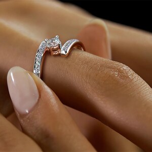Rose Gold Diamond Ring | 14K Real Rose Gold With Lab Grown Diamond | Engagement Ring | Wedding Rings |Gift for her | Bridal Ring