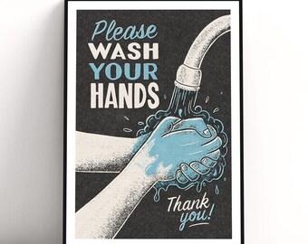 Please Wash your Hands Art Print Poster