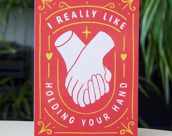 I Really Like Holding Your Hand Greeting Card