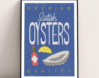 Scottish Oysters art print poster