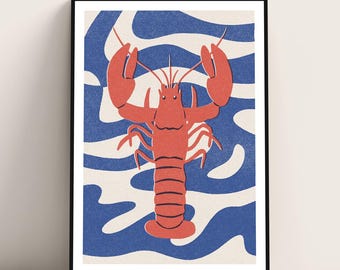 Lobster art print poster
