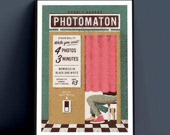 Photo Booth Couple Art Print Poster