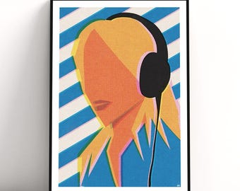 Headphones Art Print Poster