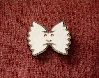 Little Wooden Pasta Pin Badge