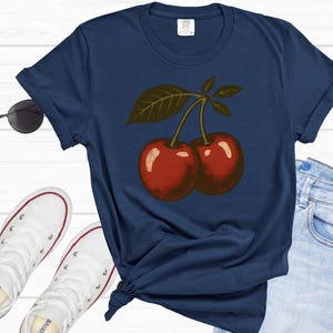 Vintage Cherry Shirt, Cherry Tee, Fruit tshirt, Summer Shirt, Food lover gift, Foodie, Cherry Lover Gift, Retro Cherry Shirt, Cherries Tee