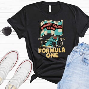 Sunday Racing Club T-Shirt, Car Enthusiasts Shirt, Gift for Race Fans, Aesthetic F1 Shirt, Formula 1 Shirt, Racing Club Tee