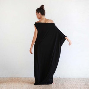 Black Kaftan Dress, Beach Cover Up, Maxi Dress, Boho Dress, Black Long Dress, Black Kaftan, Kaftan, Pregnancy Dress, Mom's Dress, Eco Dress image 4