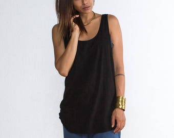 Black Tank Top, Black Organic Cotton Tank, Black Tank, Organic Top, Black Tank Organic, Black Womens Underwears, Eco Fashion, Sustainable