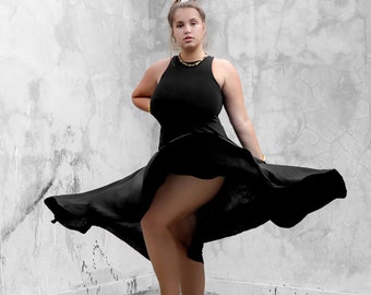 Bohemian Black Plus Size Dress, Boho Maxi Dress, Plus Size Clothing, Large Comfy Soft Dress  Large Goddess Dress, Boho Curvy Dress Women