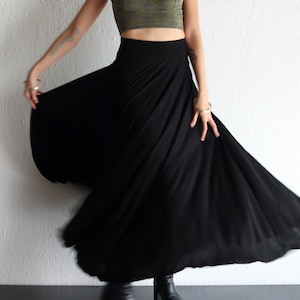 Full Circle Skirt,  Boho Resort Wear,  Black Maxi Skirt, A Line Skirt, Goddess Dress, Bellydance Skirt, Flamenco Skirt, Dance Rehearsal