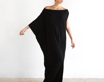 Black Kaftan Dress, Beach Kaftan, Maxi Dress, Boho Dress, Black Long Dress, Black Kaftan, Kaftan, Maternity Dress, Asymmetric Dress,