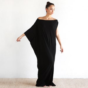 Black Kaftan Dress, Beach Kaftan, Maxi Dress, Boho Dress, Black Long Dress, Black Kaftan, Kaftan, Maternity Dress, Asymmetric Dress,