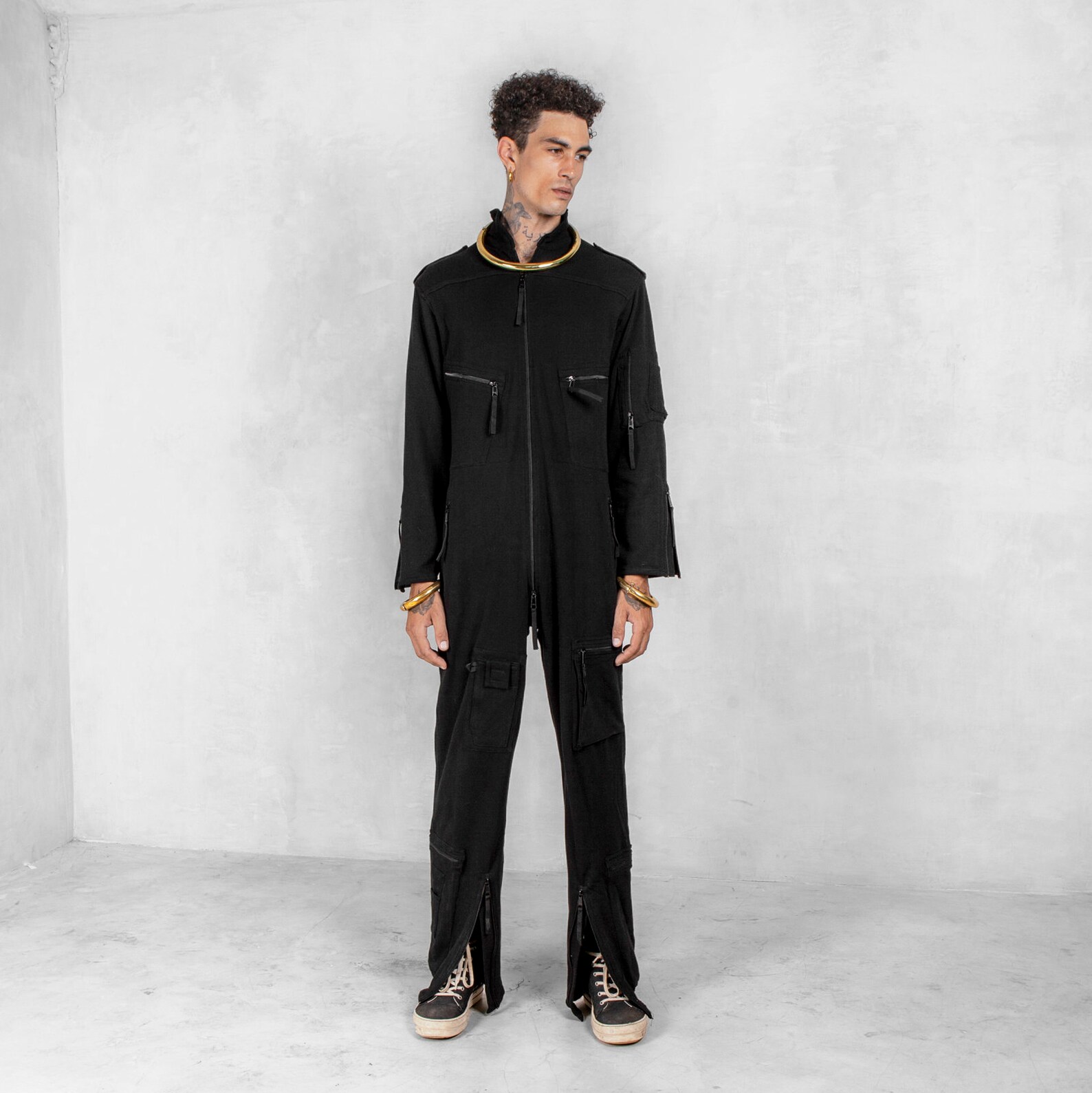 Mens Military Coverall Mens Jumpsuit Black Mens Overall Etsy