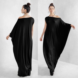 Black Kaftan Dress, Beach Cover Up, Maxi Dress, Boho Dress, Black Long Dress, Black Kaftan, Kaftan, Pregnancy Dress, Mom's Dress, Eco Dress