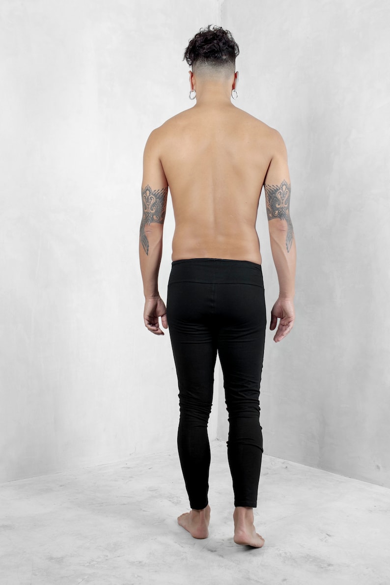Mens Black Pants Organic Cotton Leggings Mens Leggings Mens Etsy