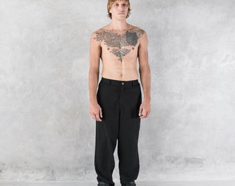 Men Casual Trouser Hemp, Men Office Look, Oversized Street Wear, Organic Woven Hemp, Sustainable Fashion. Men Fashion