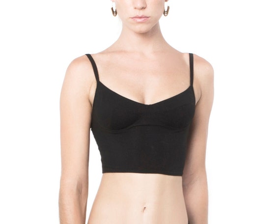 black bustier crop top