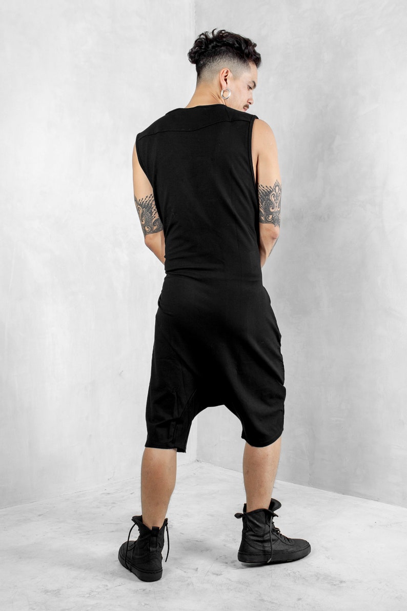 Mens Black Onesie, Oversized Jumpsuit for Men, Mens Festival Clothing