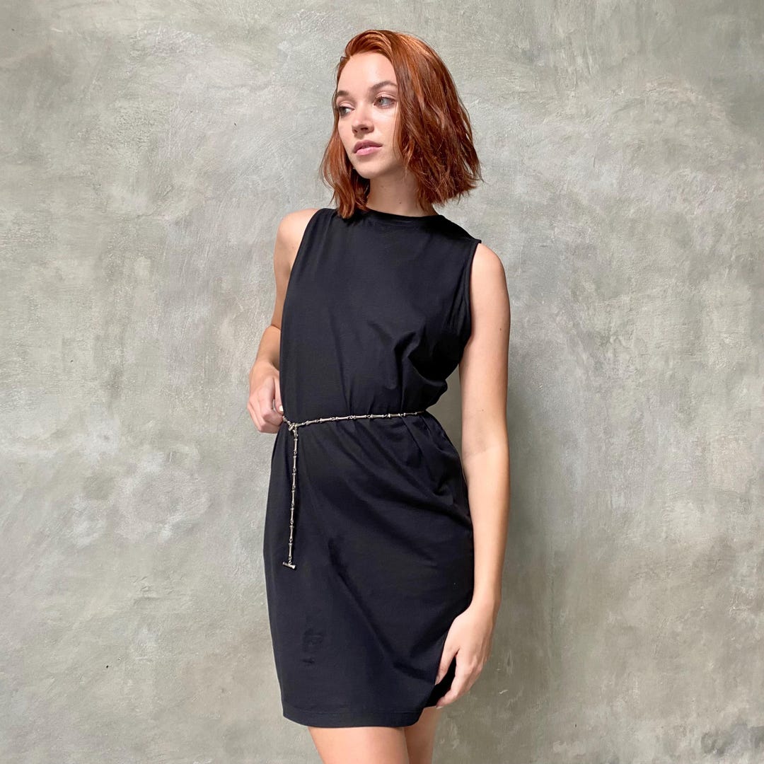 Robe Noire Robe Mino Du Sud Pas Cher Robe Midi Sans Manches En