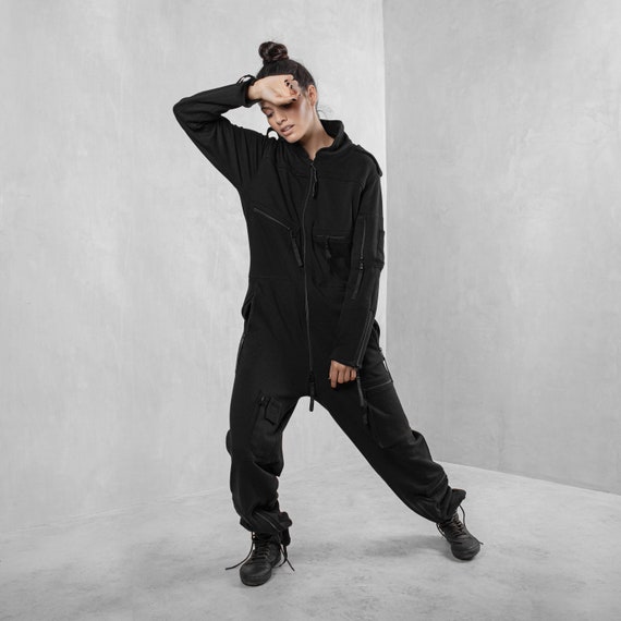 black coverall jumpsuit