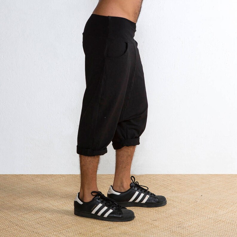 Mens Low Crotch Shorts Drop Crotch Shorts Black Baggy Etsy