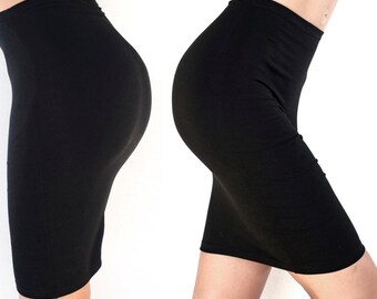 Black Mini Skirt, Black High Waist Pencil Skirt, Black Skirt, Organic Cotton Skirt, Girlfriend Gifts, Eco Fashion, Black Sexy Skirt