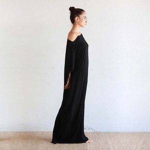 Black Kaftan Dress, Beach Cover Up, Maxi Dress, Boho Dress, Black Long Dress, Black Kaftan, Kaftan, Pregnancy Dress, Mom's Dress, Eco Dress image 3