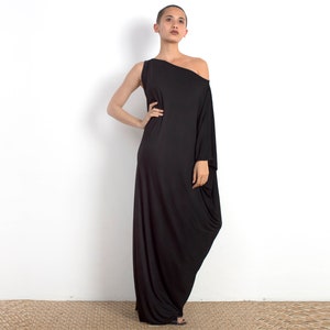 Black Kaftan Dress, Beach Cover Up, Maxi Dress, Boho Dress, Black Long Dress, Black Kaftan, Kaftan, Pregnancy Dress, Mom's Dress, Eco Dress image 8