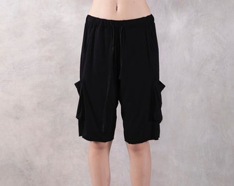 Black Cargo Short, Gender neutral Cargo short, Martyn Short Black , Modal Short, Short , Black Short