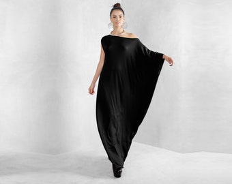 Black Maxi Dress, Black Kaftan, Beach Kaftan, Maxi Dress, Black Long Dress, Black Kaftan, Kaftan, Women's Dress, Eco Fashion, Eco Dress