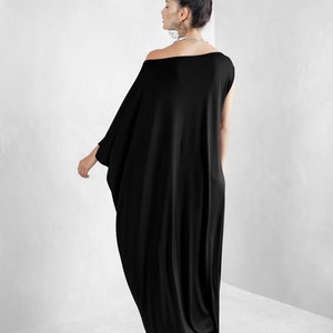 Black Kaftan Dress, Beach Cover Up, Maxi Dress, Boho Dress, Black Long Dress, Black Kaftan, Kaftan, Pregnancy Dress, Mom's Dress, Eco Dress image 6