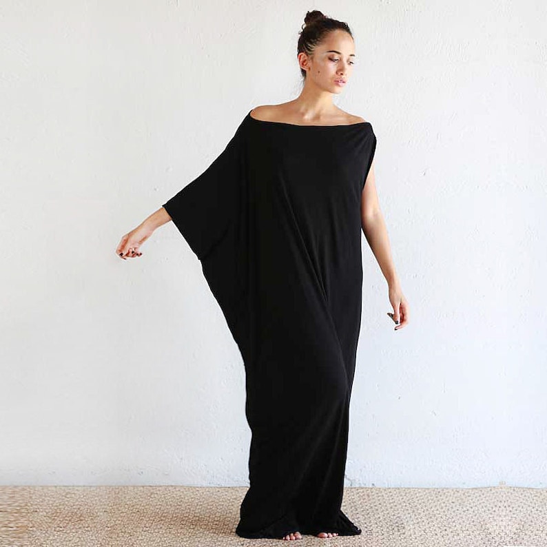 Black Kaftan Dress Beach Kaftan Maxi Dress Boho Dress Black Long Dress Black Caftan Caftan