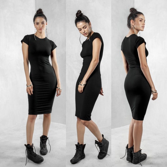 Buy Black Mini Dress, Boho Little Black Dress, City T-shirt Dress, Office Mini  Dress, LBD, Sheath Dress, Cocktail Casual Dress, Minimalist Dress Online in  India 