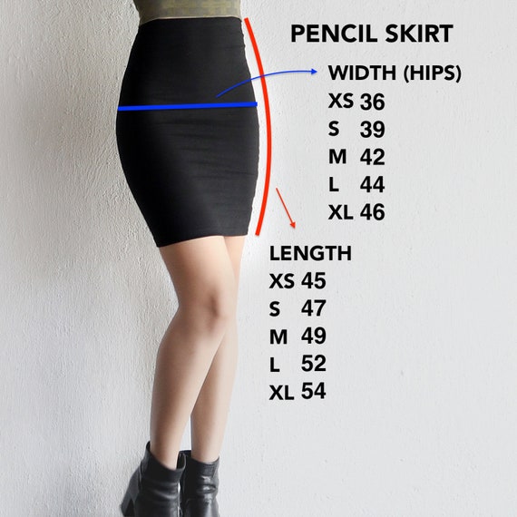 Black Mini Skirt, Black High Waist Pencil Skirt, Black Skirt