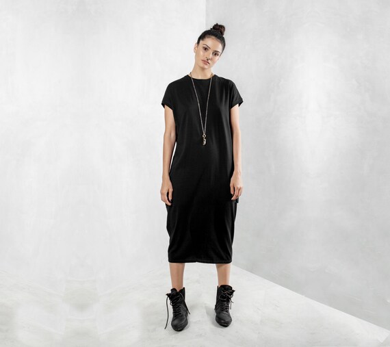organic cotton black dress