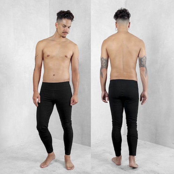 Mens Black Pants, Organic Cotton Leggings, Mens Leggings, Mens