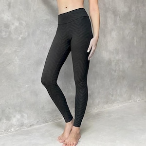 High Waist Leggings, Organic Cotton Yoga Pants, Women Activewear, Geometric Print Leggings, Black Leggings, Organic Cotton Clothes