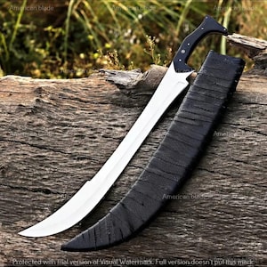 Handcrafted Curved Stainless Steel Fantasy Blade with Decorative Sheath – Unique Collectible & Display Piece