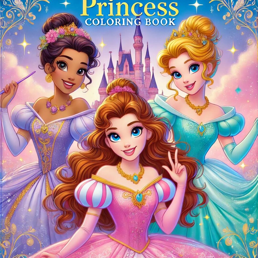 Coloring Book With Princess | Color Book | Coloring Book Girls - Etsy