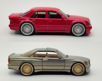 1/64 scale Dayton Style Rims with Treaded tires for Hot Wheels Matchbox M2 etc