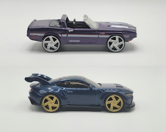 1/64 scale SP 5.5 Rims with Treaded tires for Hot Wheels Matchbox M2 etc