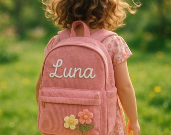 Mochila infantil personalizada, mochila infantil personalizada con nombre, mochila para la vuelta al cole, mochila bordada para el primer día de clases, mochila infantil
