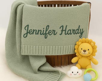 Spersonalizowany kocyk z imieniem dziecka, spersonalizowany prezent na baby shower, haftowany kocyk dla dziecka, spersonalizowany kocyk dla dziecka, kocyk dla noworodka, prezent dla dziecka