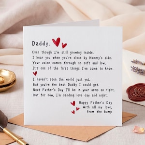 Personalized Father's Day Card from the Bump Daddy to Be Greeting Card Expected Dad Gift Pregnancy Announcement Card New Father Present