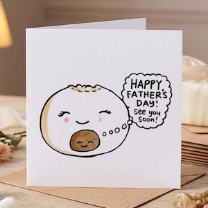 Förväntad pappa Fars dag-kort Söt Bao Baby-ordvits Hälsningskort Förstagångspappa Presentkort Från Gravida Fru Blivande Pappa Tillkännagivande