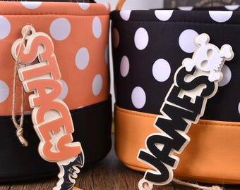 Etichetta regalo di Halloween personalizzata, etichetta con nome a forma di cestino Boo, etichetta per borsa dolcetto o scherzetto, etichetta con zucca fantasma, etichetta con nome per borsa dolcetto di Halloween, regalo per bambini