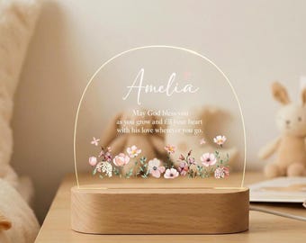 Personalisierte Kinderzimmer Nachtlicht, benutzerdefinierte Name Lampe für Mädchen, Acryl Schmetterling Lampe, Baby-Dusche-Geschenk für Kinder