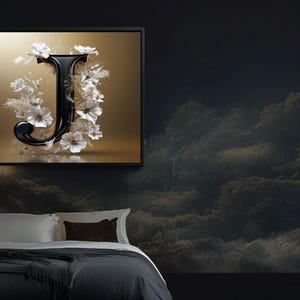Letras para diseñar tu dormitorio, Letra J elegante, arte digital, poster digital