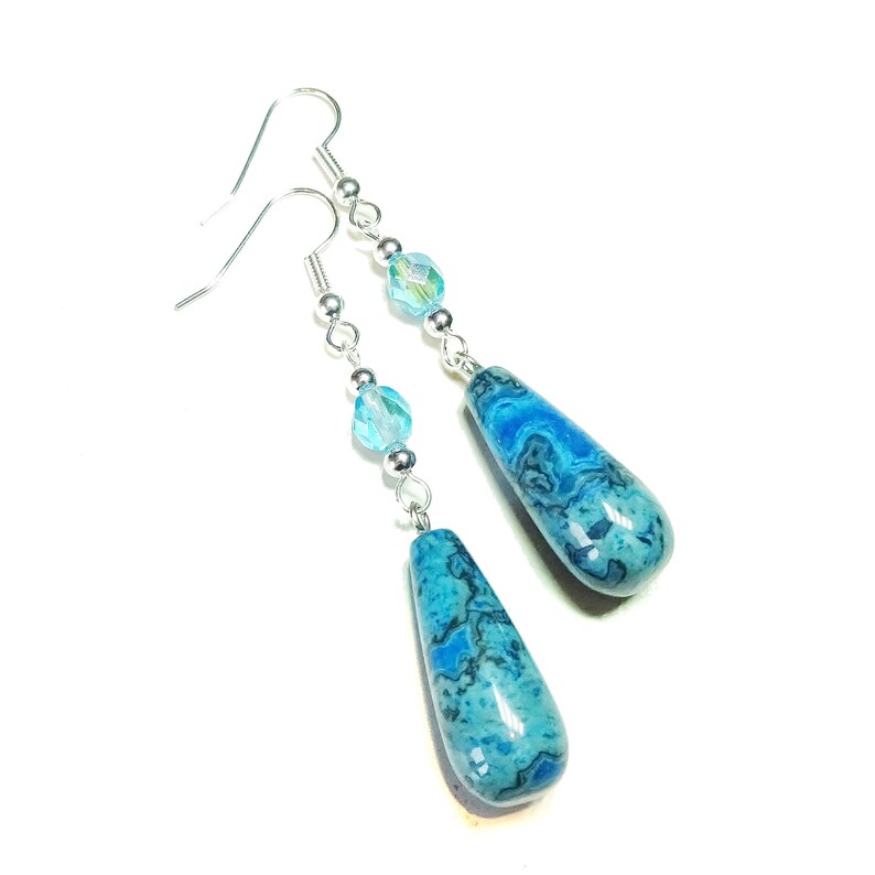 crystal long drop earrings