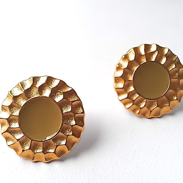 Minimalist Stud Earrings in Matte Gold & Pastel. Avail. in Mint, Taupe, and Olive. FAST Shipping w/Tracking for US Buyers.